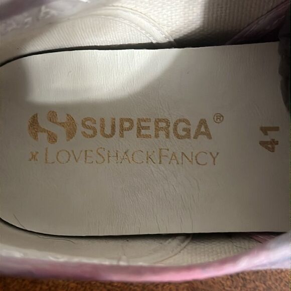 🔥 SUPERGA x LoveShackFancy Canvas Classic Sneaker Cotton Candy Sz 9.5 -PERFECT - Picture 9 of 13